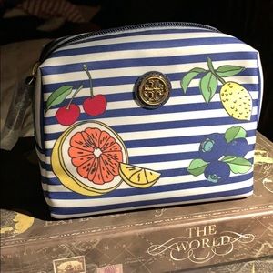 Tory Burch Bridgette Striped Nylon Fruit Cosmetic